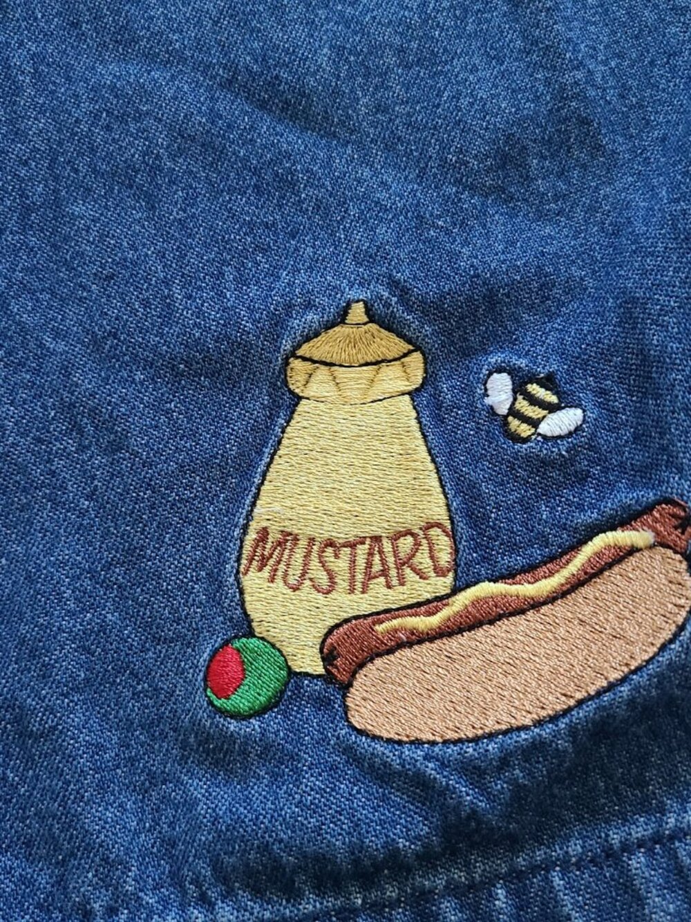 SOLD VTG Overalls Women's L BBQ Picnic Grilling Summer Vibes Bibs Cotton 22" - Picture 9 of 11